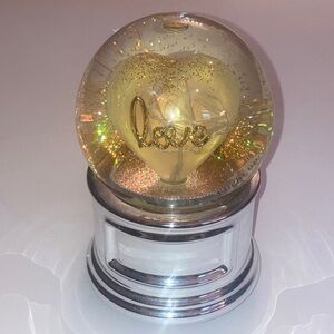 Things Remembered Light Up Gold 'Love' Heart Glitter Snow Globe